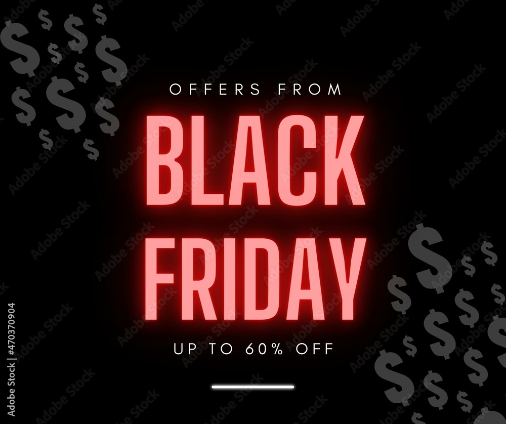 Black Friday 60% percent off background, Black Friday promotional banner