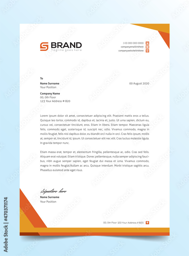 Modern Creative & Clean business style Abstract Letterhead Design Modern Business Letterhead Design Template 