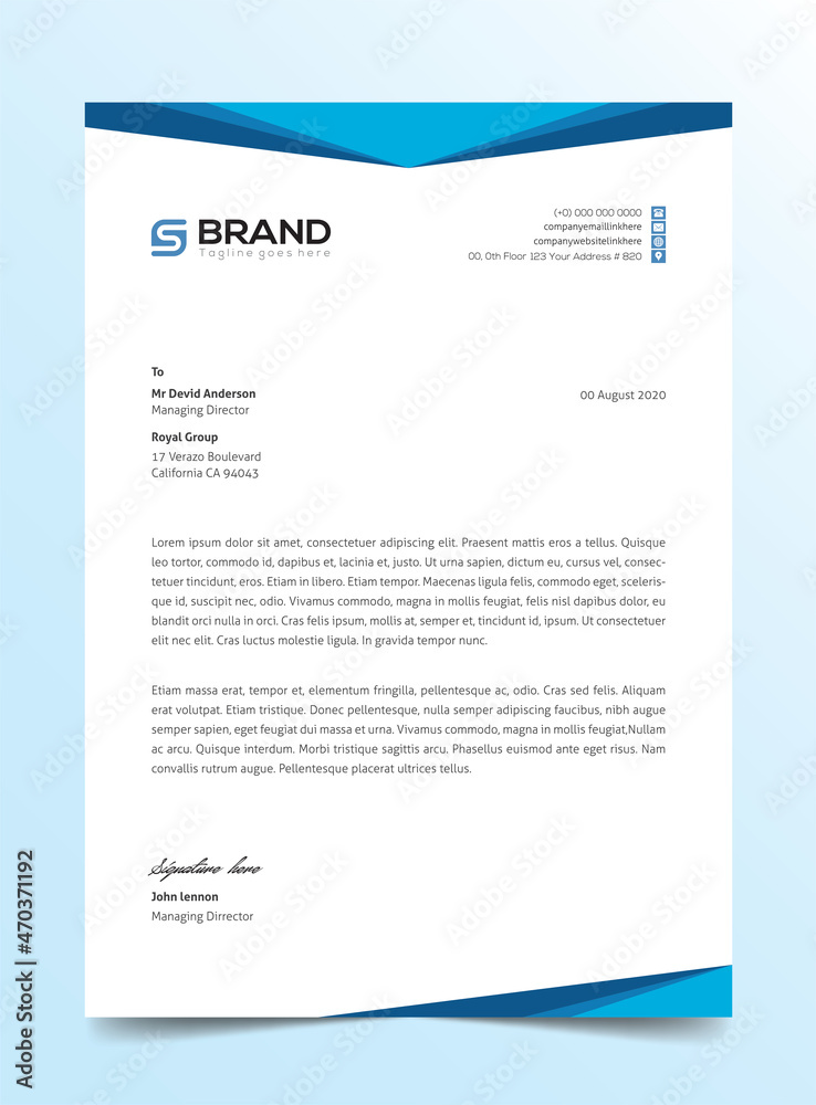 Modern Creative & Clean business style Abstract Letterhead Design Modern Business Letterhead Design Template 