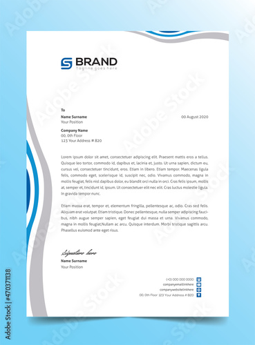 Modern Creative & Clean business style Abstract Letterhead Design Modern Business Letterhead Design Template 