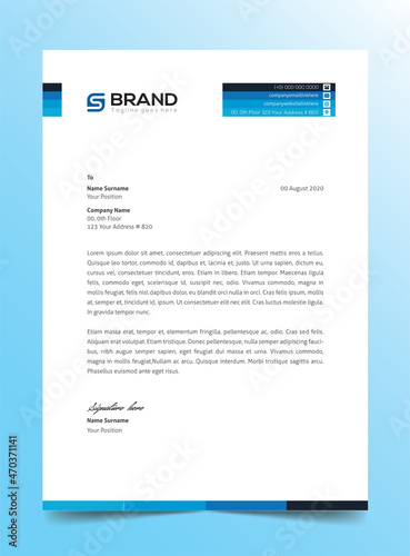 Modern Creative & Clean business style Abstract Letterhead Design Modern Business Letterhead Design Template 