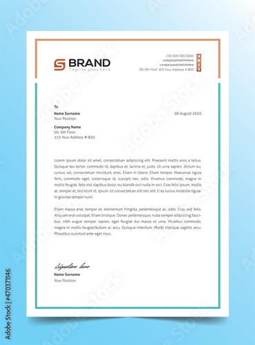 Modern Creative & Clean business style Abstract Letterhead Design Modern Business Letterhead Design Template 