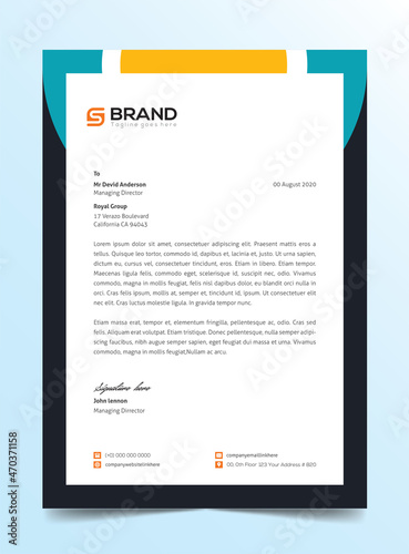 Modern Creative & Clean business style Abstract Letterhead Design Modern Business Letterhead Design Template 