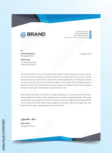 Modern Creative & Clean business style Abstract Letterhead Design Modern Business Letterhead Design Template 