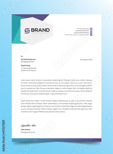 Modern Creative & Clean business style Abstract Letterhead Design Modern Business Letterhead Design Template 