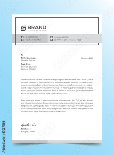 Modern Creative & Clean business style Abstract Letterhead Design Modern Business Letterhead Design Template 