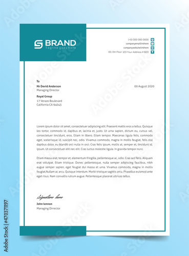 Modern Creative & Clean business style Abstract Letterhead Design Modern Business Letterhead Design Template 