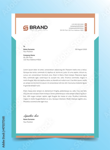 Modern Creative & Clean business style Abstract Letterhead Design Modern Business Letterhead Design Template 
