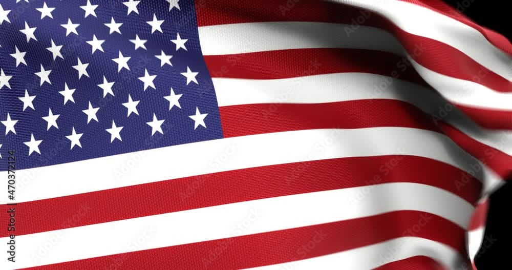 Flag of the United States Waving 3D Animation Close up, 4K UHD 60 FPS Flag of the United States Waving 3D Animation Close up, 4K UHD 60 FPS