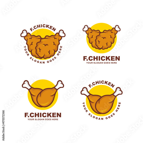 Fried chicken logo set
