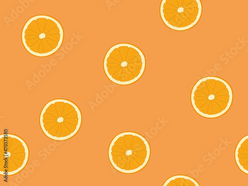 Orange slices seamless juicy colorful fruit background vector illustration