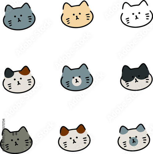 	起きている様々な種類の猫たち