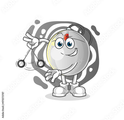 computer mouse hypnotizing cartoon. cartoon mascot vector