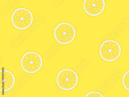 Lemon slices seamless juicy colorful fruit background vector illustration