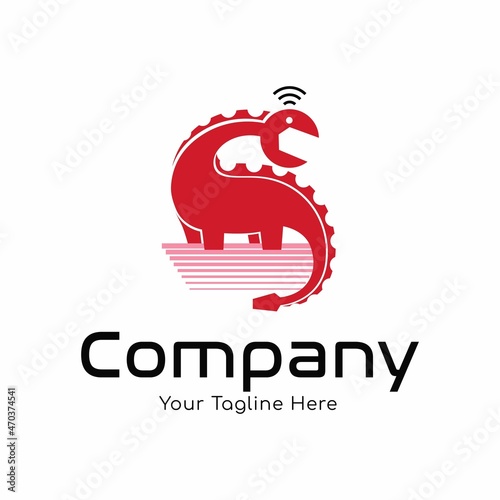 Dino service repair company logo