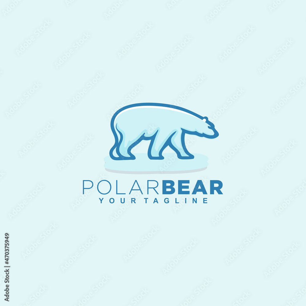 Obraz premium Polar Bear logo vector design template inspiration idea