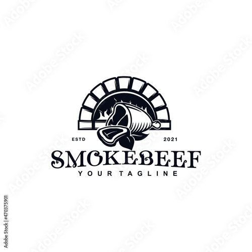 Smoked Beef Logo Design Vector Illustration Template Idea
