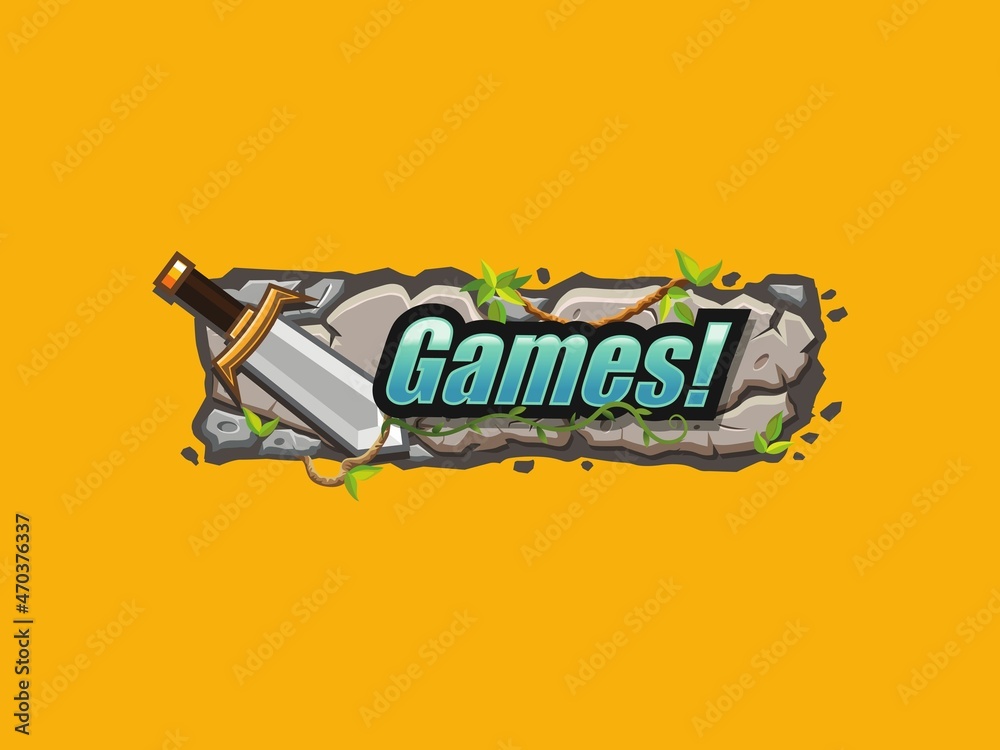 Games sword illustration of an badge Games sword illustration of an badge