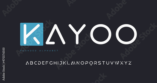 Modern trendy rounded sans serif vector alphabet, uppercase letter set