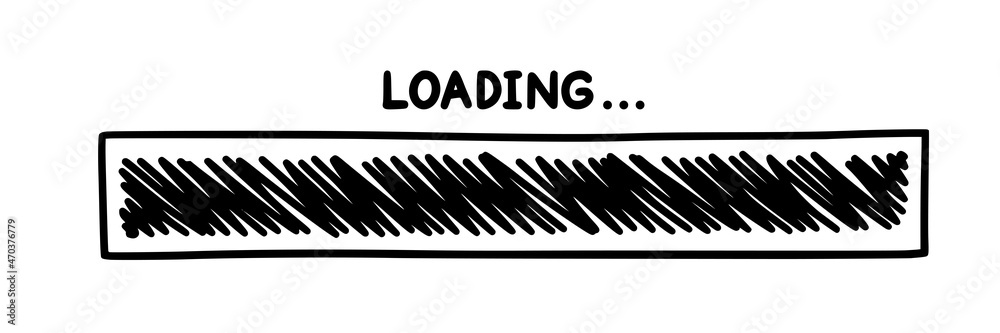 Fototapeta premium Progress loading bar. Infographics design element with status of completion. Hand drawn vector illustration isolated in white background