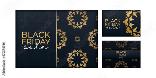 Black friday sale banner on golden luxury background  vector illustration