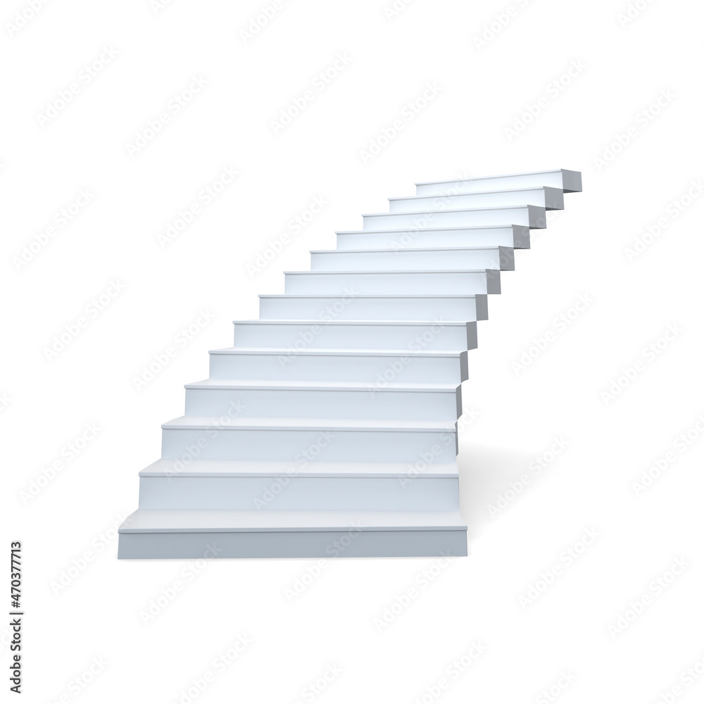 White curve stairs isolate on white background 3d rendering White curve stairs isolate on white background 3d rendering