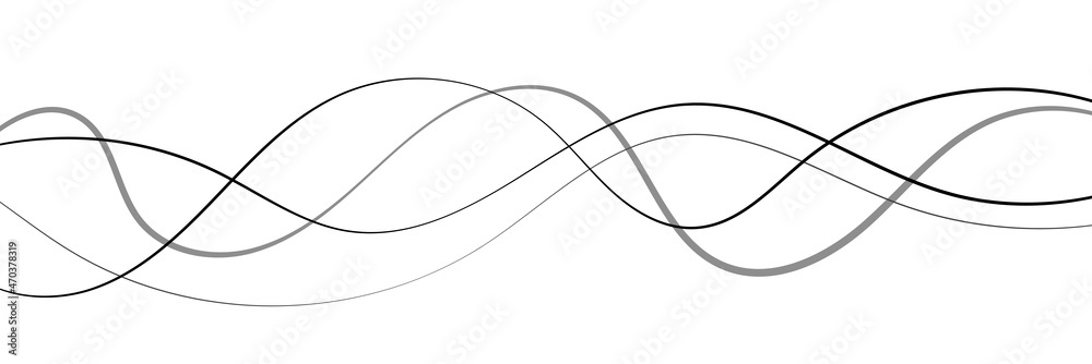 Banner with curved lines. Background with wavy line