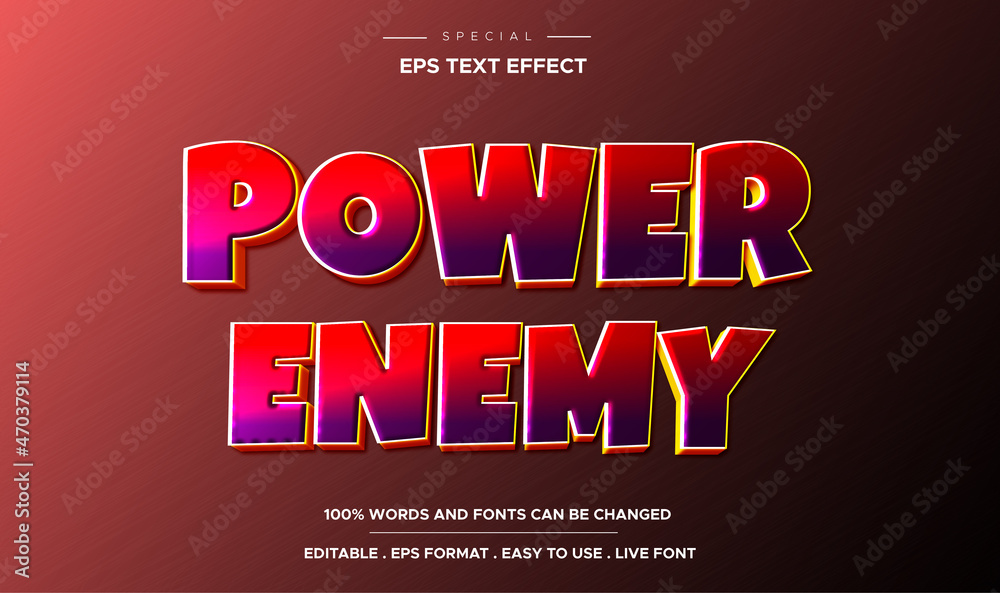Editable text effect, power enemy style Editable text effect, power enemy style