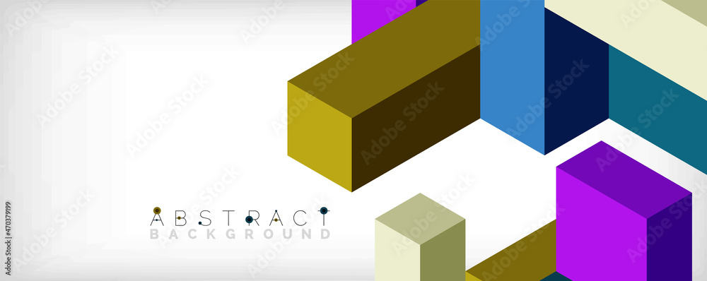 Abstract background. 3d cubes, cubic elements and blocks. Techno or business concept for wallpaper, banner, background, landing page Abstract background. 3d cubes, cubic elements and blocks. Techno or business concept for wallpaper, banner, background, landing page