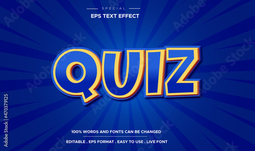 Editable text effect, quiz style