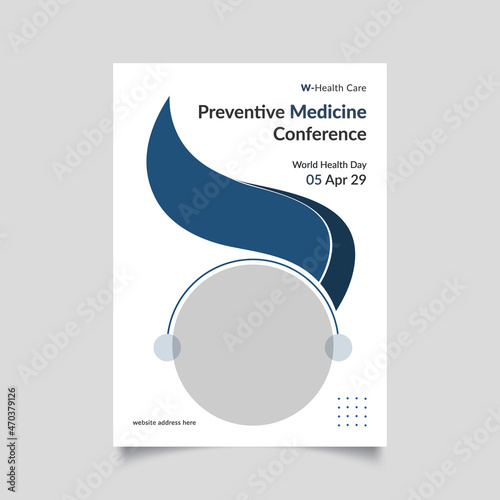 Corporate healthcare and medical cover and back page a4 flyer design template for print