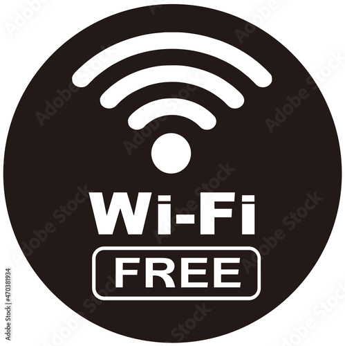 A sign that says : wi-fi free.
 A label sticker indicating wi-fi free