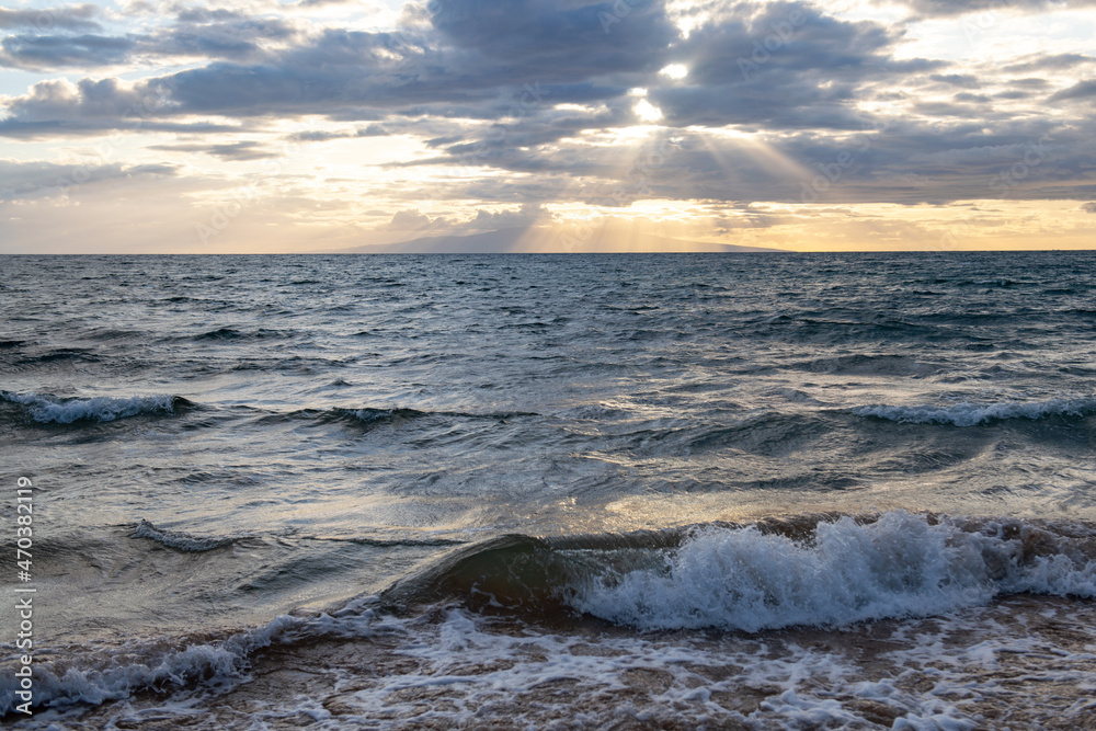 Fototapeta premium Seaside view of beach, summer vacation background.