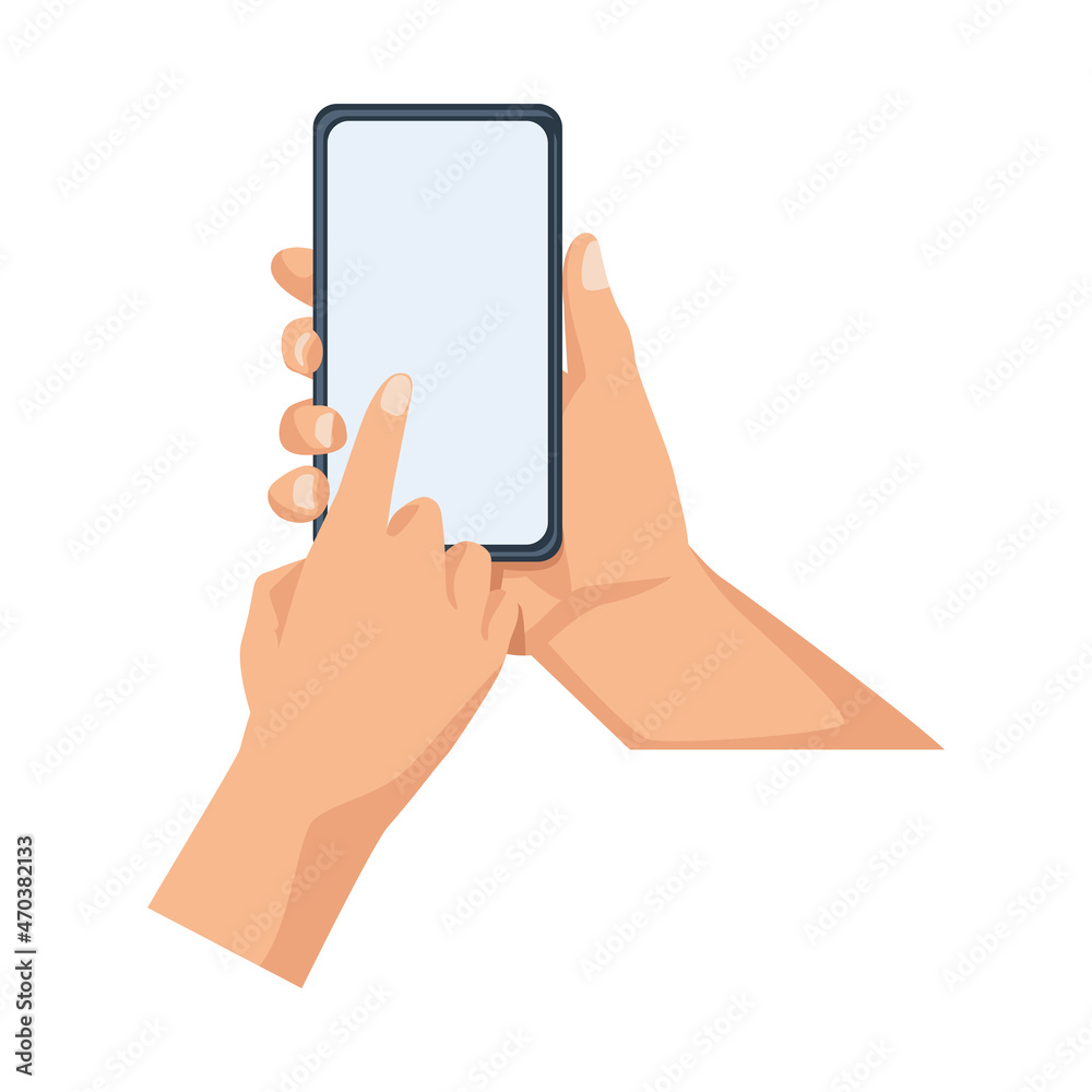 hand with smartphone icon hand with smartphone icon
