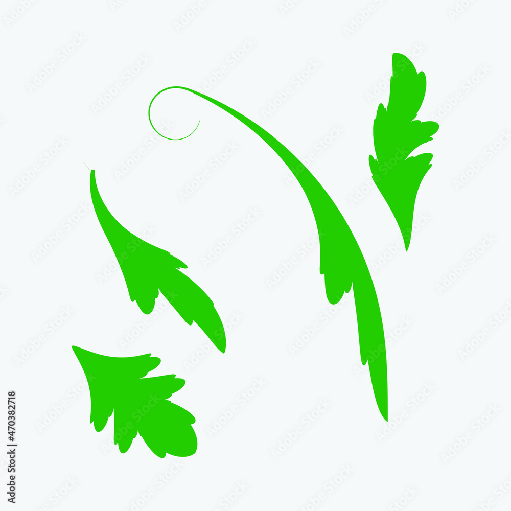 Collection tropical leaf vector element. Collection tropical leaf vector element.