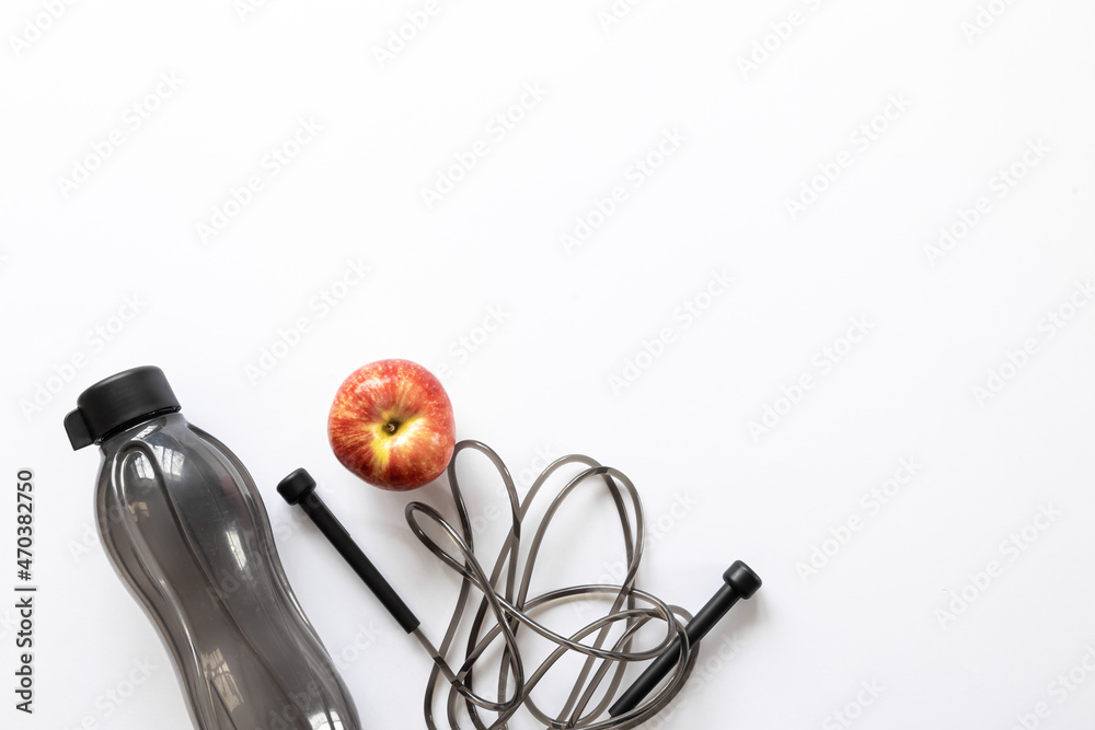 Sports equipment isolated on white, flat lay. Sports equipment isolated on white, flat lay.