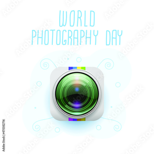 Abstract Brown World Photography Day Camera Background Journey Tourism And Vacation Vector Design Style For Poster Or Postcard