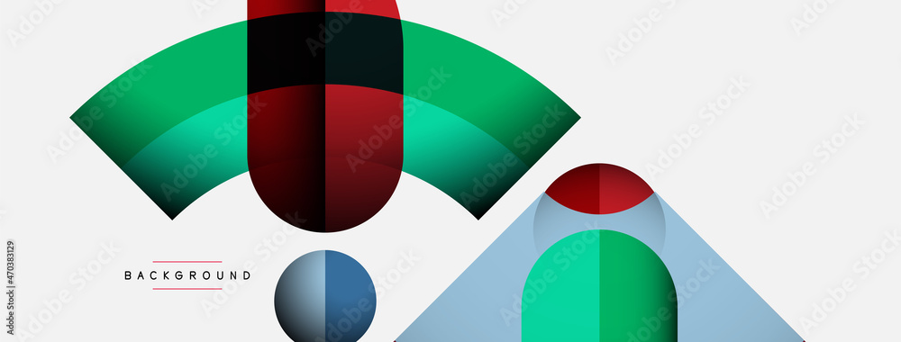 Geometric abstract background. Round shapes, circles, lines composition for wallpaper banner background or landing page Geometric abstract background. Round shapes, circles, lines composition for wallpaper banner background or landing page