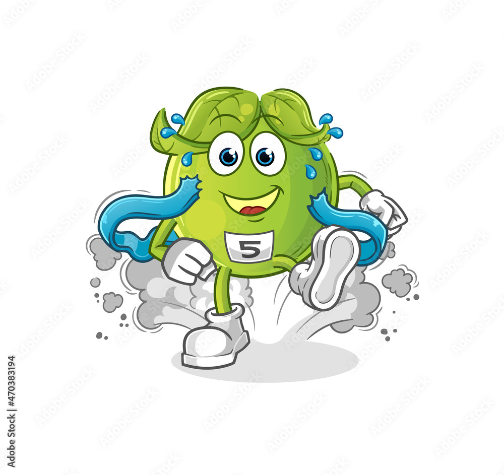 pea runner character. cartoon mascot vector pea runner character. cartoon mascot vector