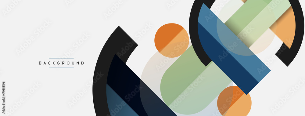 Round geometric shapes lines and circles. Vector template for wallpaper banner background or landing page Round geometric shapes lines and circles. Vector template for wallpaper banner background or landing page