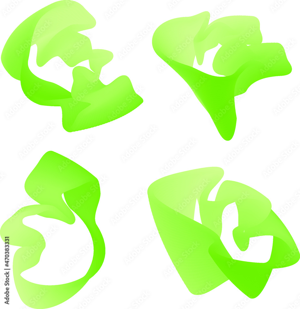 Abstract organic fluid shape green set collection Abstract organic fluid shape green set collection