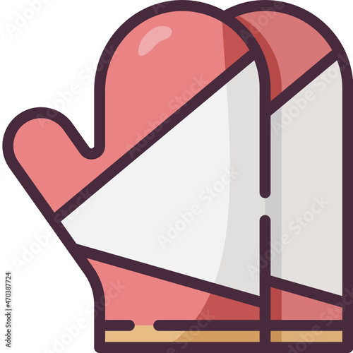 oven glove line icon