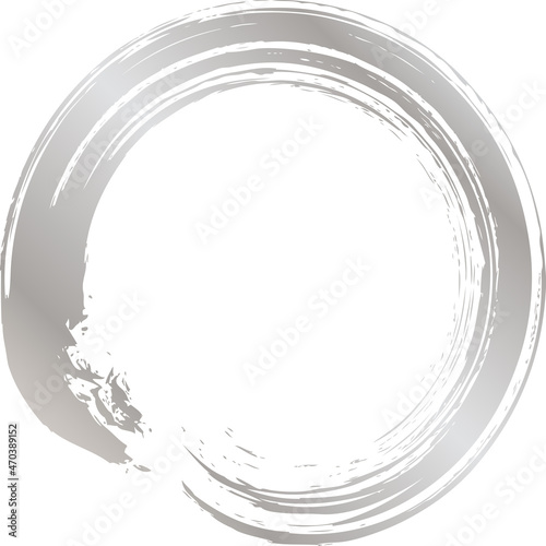 自作円丸 銀 筆文字