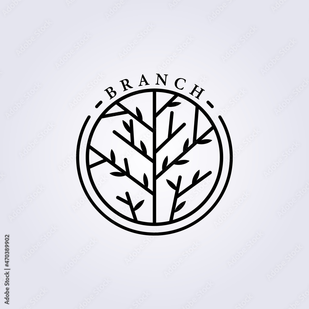simple branch of tree logo line art vector illustration design simple branch of tree logo line art vector illustration design