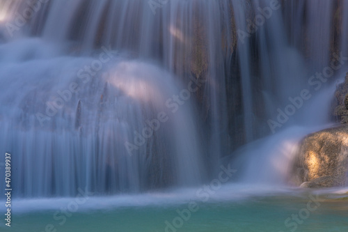 Ethereal waterfall in Erawan National Park in Kanchanaburi Province Thailand © Rex Wholster
