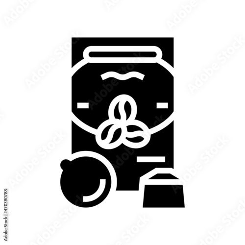 pods coffee package glyph icon vector. pods coffee package sign. isolated contour symbol black illustration