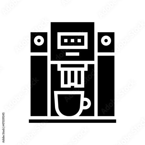 machine coffee brewing professional electronic equipment glyph icon vector. machine coffee brewing professional electronic equipment sign. isolated contour symbol black illustration