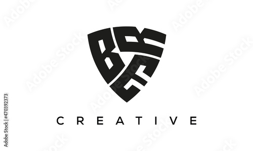 BER letters logo, security Shield logo vector	