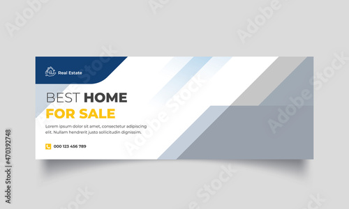 Real estate social media facebook cover web banner template , Home for sale facebook web banner and real estate social media cover template.