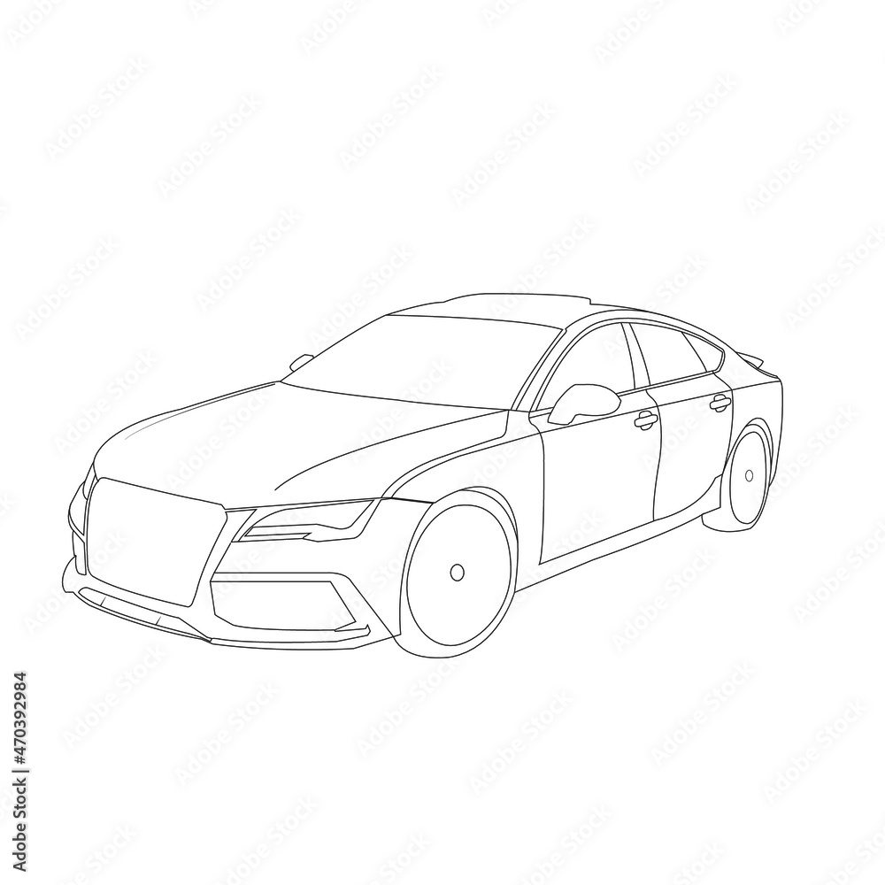sports car sketch vector illustration